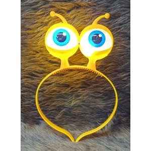 Led Işıklı & Pilli Uzaylı Göz Parti Tacı Sarı Renk