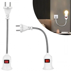 LedX DY-112 Prizden E27 Duya Dönüştürücü 26cm Spiralli Anahtarlı Duy