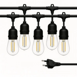 Ledx KB00001 5li E27 Duy Sıralı 5 Metre Lamba Kablosu (5 Adet Duy İçerir)