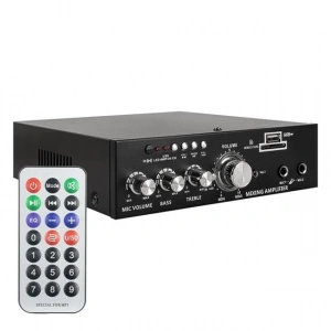 Magicvoice MV-22560 2x20W 4-8 Ohm USB/SD Girişli Bluetoothlu 2 Mikrofon Girişli Trafosuz Stereo Mini Anfi