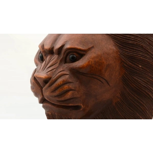 Maun Ağacı El Yapımı Dekoratif Aslan Büstü