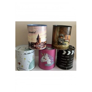 Metal Kumbara Resimli Tekli 13x14 Cm 1 Adet Royaleks-6009