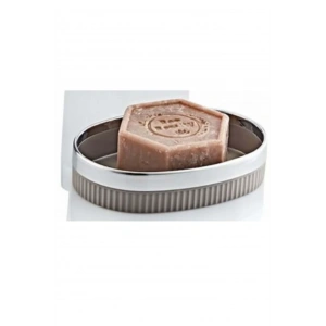 Mimoza Çizgili Krom Katı Sabunluk 1 Adet Royaleks-y-876