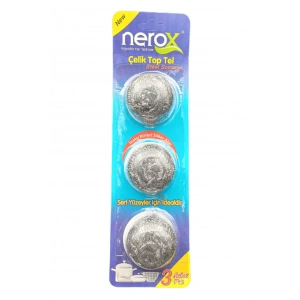 Nerox Çelik Top Tel Ovma Teli 3 Lü Blister Royaleks-nrx-f3003