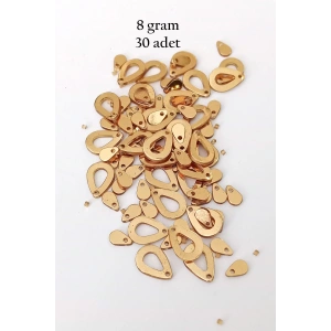 Oya Abiye Bileklik Kolye Pleksi Metalik Plastik Pul Altın Renk 8 Gram 30 Adet - Bnc496