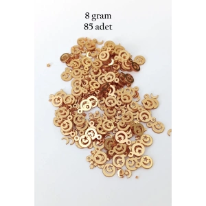 Oya Abiye Bileklik Kolye Pleksi Metalik Plastik Pul Altın Renk 8 Gram 85 Adet - Bnc483