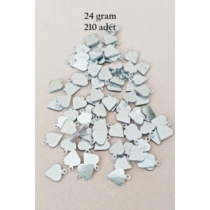 Oya Abiye Bileklik Kolye Pleksi Metalik Plastik Pul Gümüş Renk 24 Gram 210 Adet - Bnc590