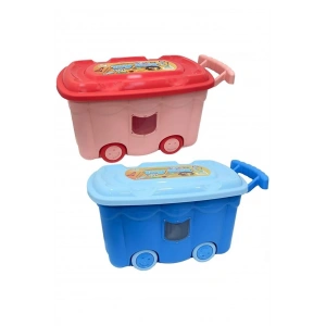 Oyuncak Kutusu Renkli Tekerlekli 1 Adet Royaleks-ak494