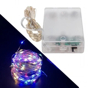 Powermaster 3*AA Pilli 4 Renkli Rgb Sabit 10 Metre Kablolu Bağ Led