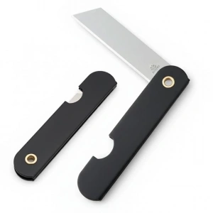 PowerMaster PM-28646 Tekli Katlanır Falçata Maket Bıçağı Küçük Paslanmaz Çelik Siyah