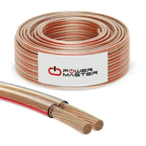 PowerMaster PM-398 2X1.50 Şeffaf Kodlu 100 Metre Bakır Cu Hoparlör Kablosu
