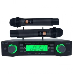 Roof R-203 2 El 2 Kanal UHF Kablosuz Telsiz Mikrofon