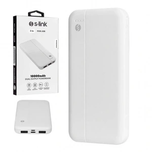 S-Link LP-G10N Beyaz Micro + Type C Girişli 10000 Mah Taşınabilir Şarj Cihazı Powerbank