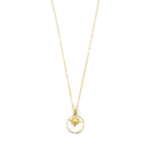 Sedef Kutup Yıldızı Kolye - Altın