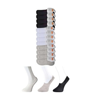Siyah Gri Ve Beyaz Erkek Babet Çorap 12 Çift