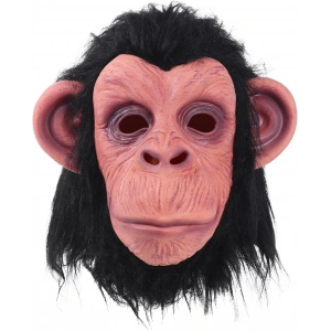Siyah Saçlı Lateks Şempanze Maskesi