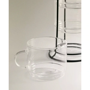 Standlı Borosilikat 4lü Fincan Seti