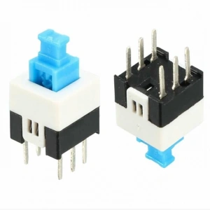 Tactile Push Button On - Off Anahtarlı Switch 7x7 Mm 6 Bacaklı Kilitli