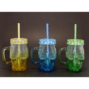 Tekli Cam Kurukafa Kupa Bardak Pipetli