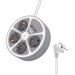 Vea VE-G604YU 4lü 2 USB’li Anahtarlı 1.5 Metre Grup Priz