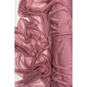 Yağmur Damlası Simli Abiye Elbise Şallık Tül Kumaş Gül Kurusu 32-h