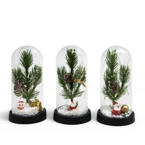 Yılbaşı Temalı Işıklı Dekoratif Cam Fanus - Model 9