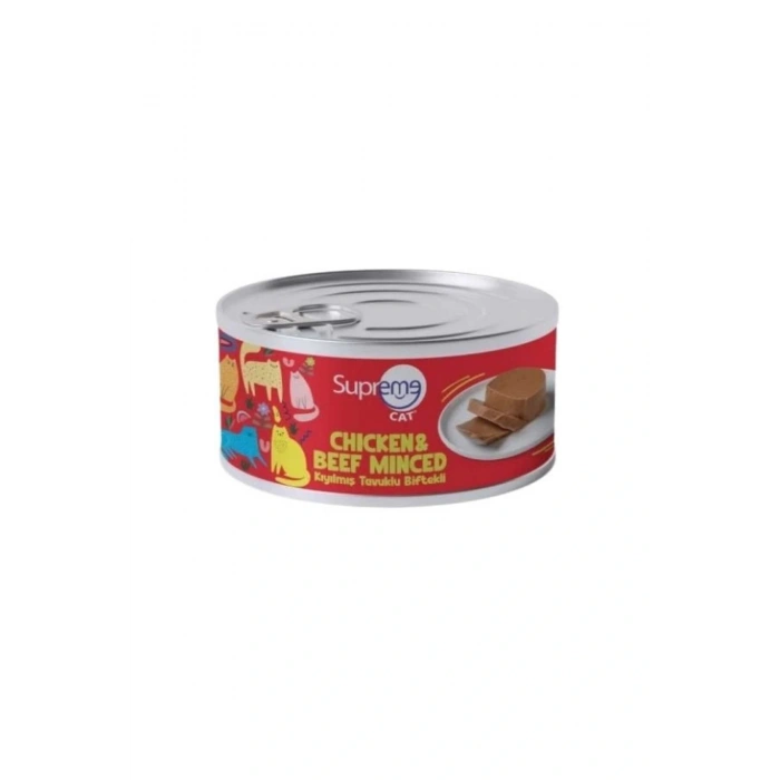Supreme Cat Kıyılmış Tavuklu ve Biftekli Yetişkin Konserve Kedi Maması 85 Gr