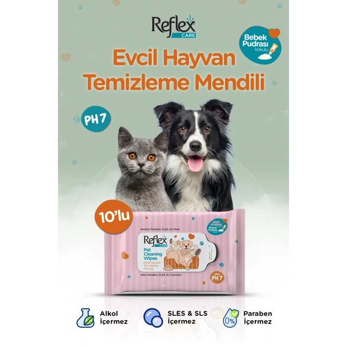Kedi Ve Köpekler Için Çok Amaçlı Hijyenik Temizleme Mendili 10lu