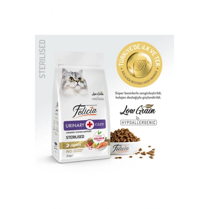 Kolajenli Somonlu Az Tahıllı Kısırlaştırılmış Kedi Maması 2 Kg