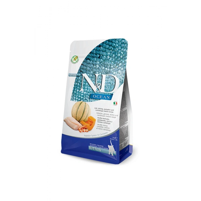 Ocean Tahılsız Morina Balıklı&Balkabaklı&Karidesli Yavru Kedi Maması 1.5 Kg