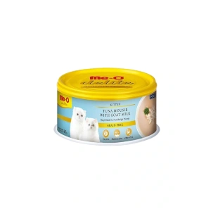 Meo Delite Tahılsız Keçi Sütlü ve Ton Balıklı Yavru Konserve Kedi Maması 80 Gr