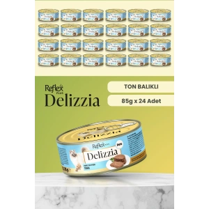 Delizzia / Kıyılmış Ton Balıklı Yetişkin Kedi Maması 85g x 24 Adet