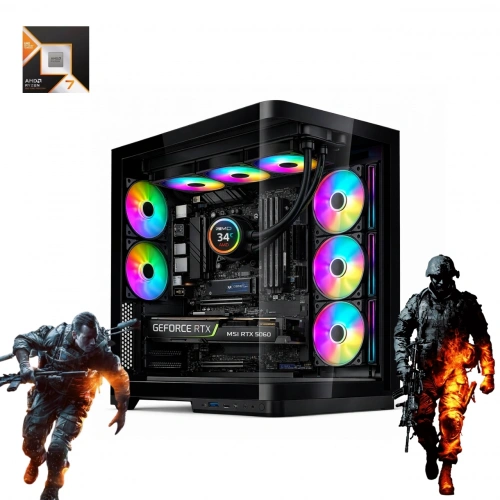 HYPER ROCKET V335R AMD Ryzen 7 9800X3D 32 GB Ram 1TB M.2 SSD RTX5060 8GB Masaüstü Oyuncu Bilgisayarı