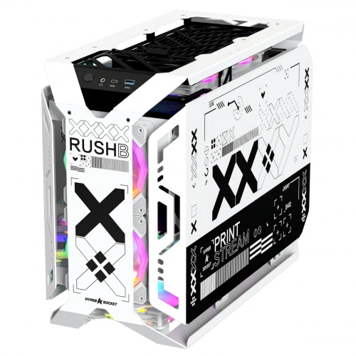 Hyper Rocket X-ERA Print Stream M-ATX 6 Argb Fan Open Frame Oyuncu Kasası