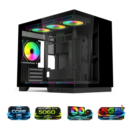 HYPER ROCKET V332 İ5 14400F 32GB RAM RTX5060 1TB NV3 M.2 Masaüstü Oyuncu Bilgisayarı