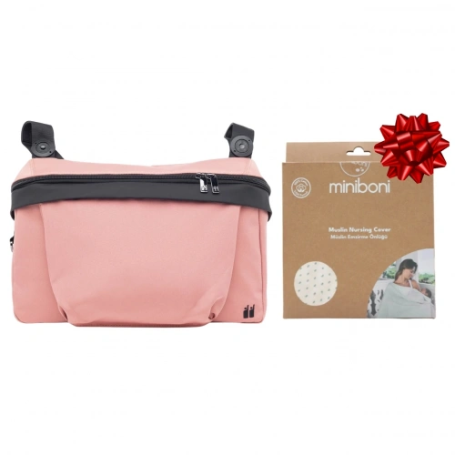 Nikidom Organizer Anne Bebek Bakım Çantası - Mercan | Miniboni Müslin Emzirme Örtüsü Hediye