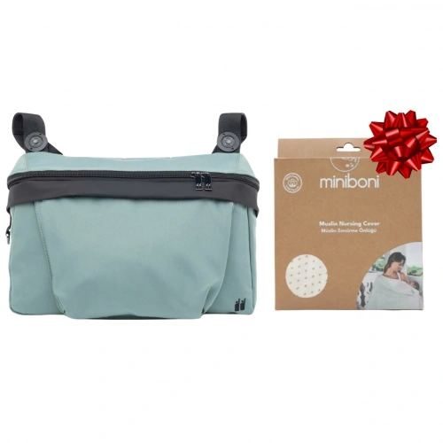 Nikidom Organizer Anne Bebek Bakım Çantası - Mavi | Miniboni Müslin Emzirme Örtüsü Hediye