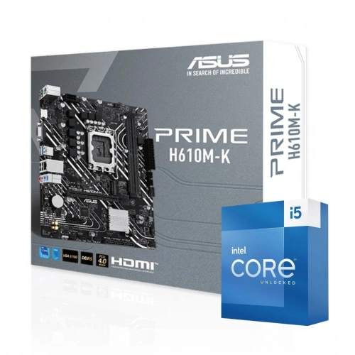 Intel Core i5-14400F 14.Nesil + Asus Prime H610M-K ARGB DDR5 5600MHz LGA1700 Anakart Set