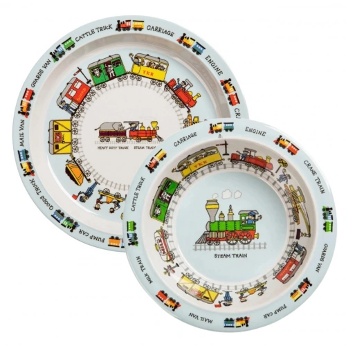 Tyrrell Katz Melamin Mama Tabağı - Mama Kasesi Seti // Trains