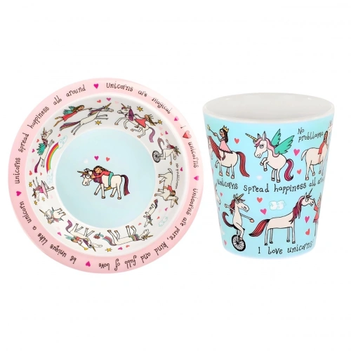 Tyrrell Katz Melamin Mama Kasesi - Alıştırma Bardağı Seti // Unicorn