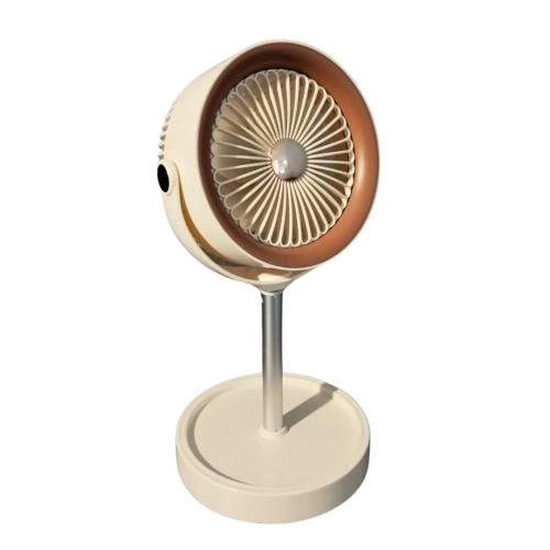 bigmate Krem Masa Tipi Midi Fan – Taşınabilir Şarjlı Kademeli Hız ve Yükseklik Ayarı YS2298A