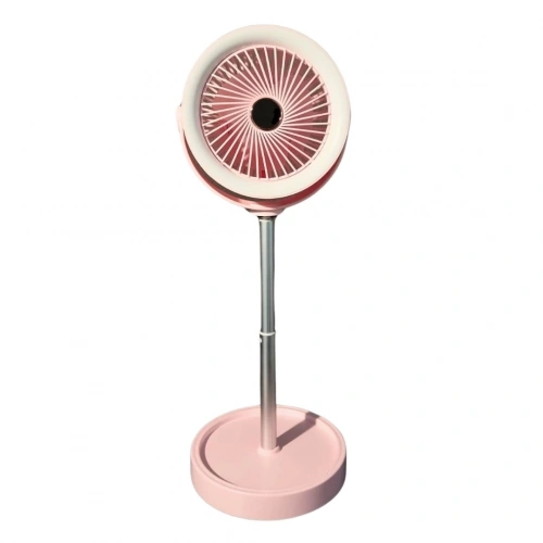 bigmate Pembe Masa Tipi Midi Fan – Taşınabilir Şarjlı Kademeli Hız ve Yükseklik Ayarı YS2298B