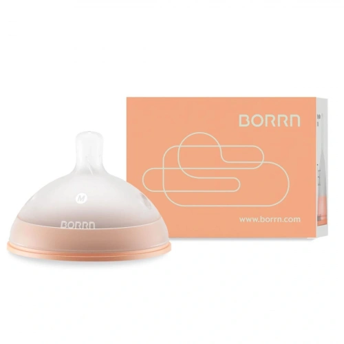 Borrn Antikolik Silikon Biberon Emziği Orta Akışlı 3-6 Ay Turuncu