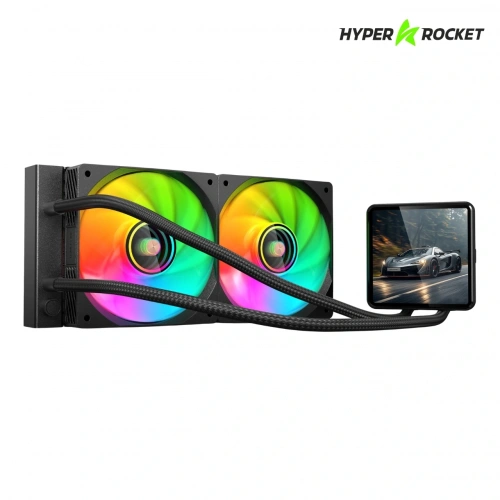 Hyper Rocket 240 mm ARGB WL240L040 Siyah 4 inç LCD Versiyon CPU işlemci Sıvı Soğutucu