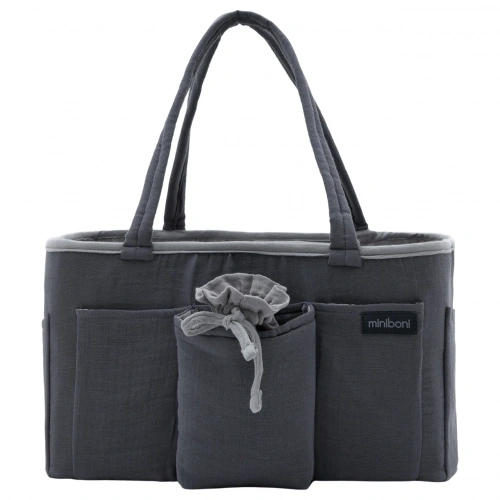 Miniboni Müslin Anne Organizer Çanta - Grey