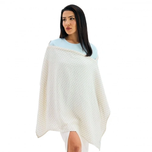 Miniboni Müslin Emzirme Örtüsü - White / Mint