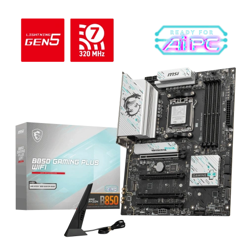 MSI B850 GAMING PLUS WIFI AM5 DDR5 8200MHZ(OC) DP 3x M.2 USB 10Gbs 5G LAN WI-FI 7 ATX