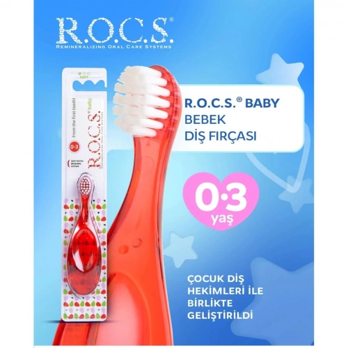 R.o.c.s. Baby 0-3 Yaş Bebek Diş Fırçası Kırmızı