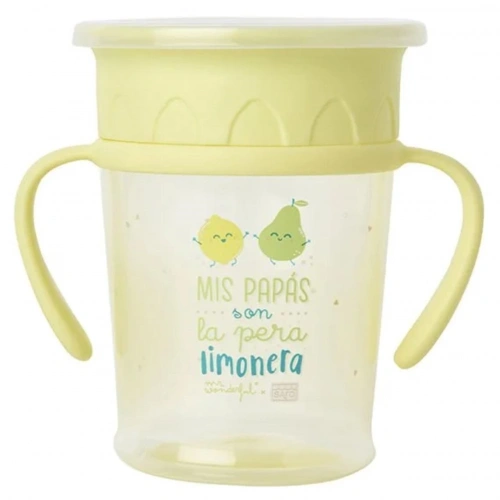 Saro 360 Derece İçilebilen Kulplu Alıştırma Bardağı - Sarı