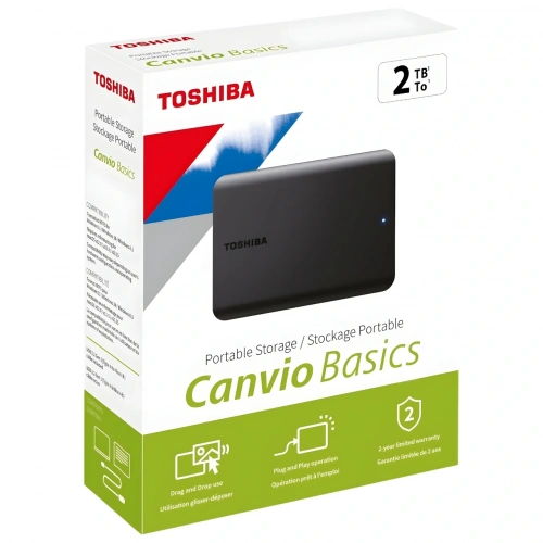 Toshiba Canvio Basics 2TB 2.5" USB3.2 G1 Siyah HDTB520EK3AA Harici HardDisk